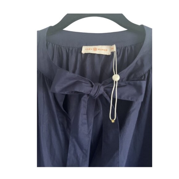 Tory Burch FW18 Runway Navy Lace Velvet Dress Bow Neck Babydoll Dress M NWT - Picture 7 of 9